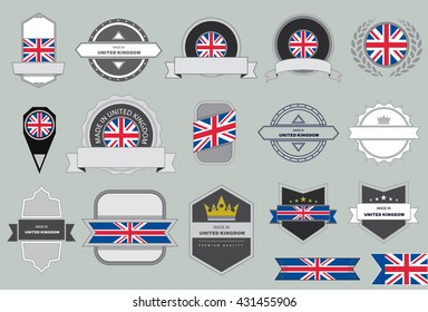 Made in UK Seal, United Kingdom Flag (Vector Art)