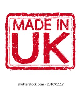 Made in UK stamp text Illustration