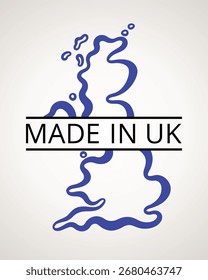 Made in UK - Símbolo con mapa de contorno
