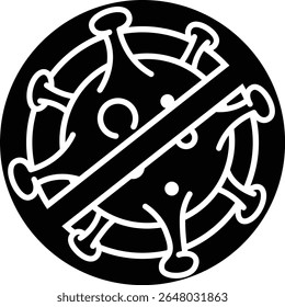 Feito no Reino Unido Título Corona vírus dentro de um ícone de vetor sem símbolo estilo sólido. Adequado para campanhas de prevenção da Covid 19, artigos de saúde, cartazes e mídias sociais