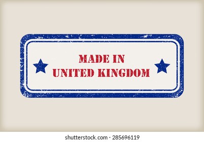Made in UK.Grunge rubber stamp.Vector illustration.