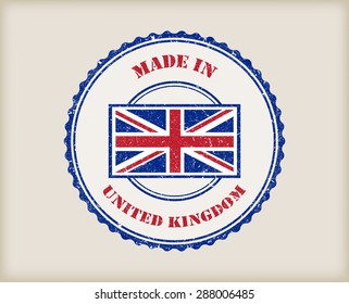 Made in UK.Grunge rubber stamp.Vector illustration.