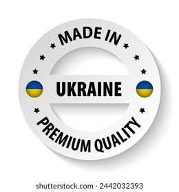 Made in Ukraine Grafik und Label. Element der Wirkung für die Nutzung, die Sie daraus machen wollen.