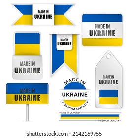 Made in Ukraine graphics and labels set. Some elements of impact for the use you want to make of it.