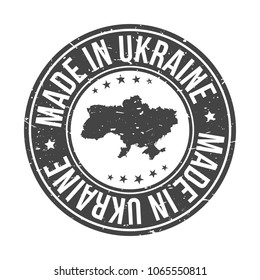 Made in Ukraine Map. Quality Original Stamp. Design Vector Art Seal badge Illustration.