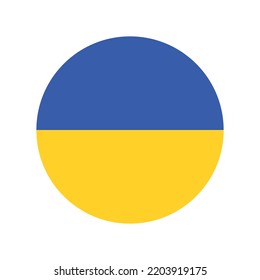 Made In Ukraine, Round With Ukrainian National Flag Colors, Blue And Yellow Circle Vector Icon