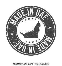 Made in United Arab Emirates Map. Quality Original Stamp Design Vector Art Seal Badge Illustration.