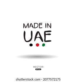 Hecho en Emiratos Árabes Unidos (EAU), ilustración vectorial.