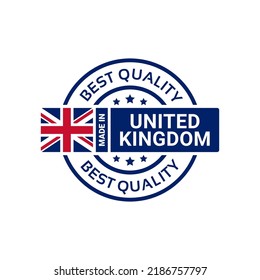 made in united kingdom badge icon stamp logo with flag. vector illustration