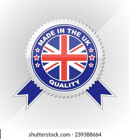 Made in United Kingdom, Flag, Seal, Ribbon, Vector Art