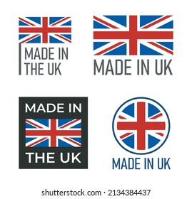 hecho en el Reino Unido, conjunto de iconos, emblema de producto de Gran Bretaña