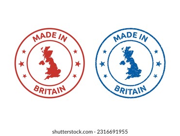 made in United Kingdom icon set, Great Britain product stamp
