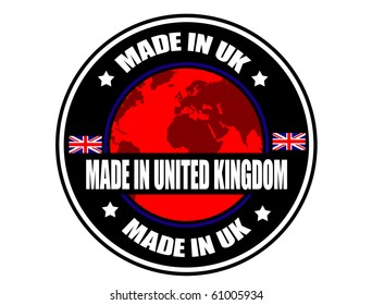 Made in United Kingdom label, vector illustration