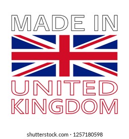 made in United Kingdom logo with bar code concept