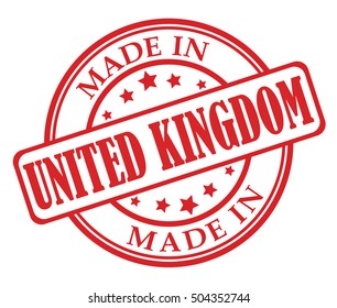 Made in United Kingdom red round stamp