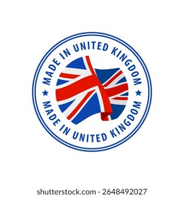 Made in United Kingdom stamp, sticker. Vector illustration.