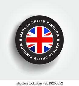 Made in United Kingdom text emblem badge, concept background