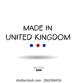 Made in United Kingdom(UK), vector illustration.