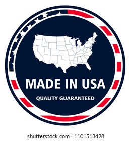 Made in United States of America quality stamp. Vector stamp Illustration