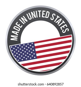 Made in United States label badge logo certified.