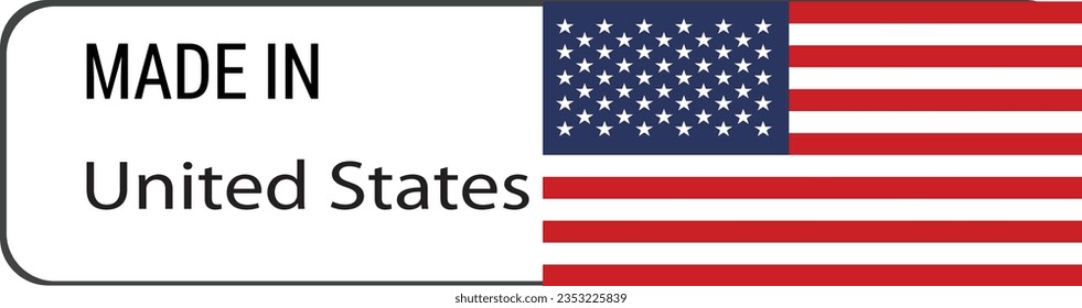 Diseños vectoriales de etiquetas fabricados en estados unidos adecuados para muchos usos