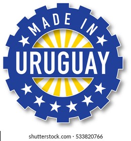 Made in Uruguay flag color stamp. Vector illustration