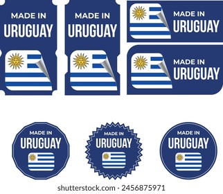 Made in Uruguay. Uruguay flag, Tag, Seal, Stamp, Flag, Icon vector