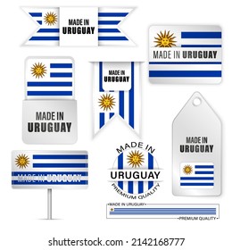 Made in Uruguay Grafik und Labels Set. Einige Elemente der Wirkung für die Verwendung, die Sie daraus machen wollen.