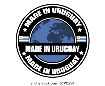 Made in Uruguay label, vector illustration