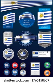 Made in URUGUAY Seal -Collection- , URUGUAYAN National Flag (Vector Art)
