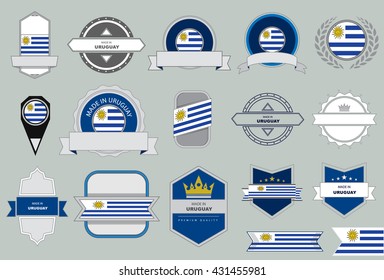 Made in Uruguay Seal, Uruguayan Flag (Vector Art)