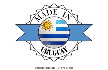 Made in Uruguay Stamp Symbol Sign With Flag