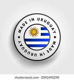 Made in Uruguay text emblem badge, concept background