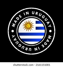 Made in Uruguay text emblem stamp, concept background