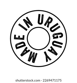 Made in Uruguay text emblem stamp, concept background