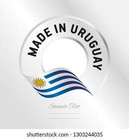 Made in Uruguay transparent logo icon silver background stamp