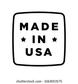 Made in USA, Made in America, American Made, Made In USA, US Logo, USA Manufacture Logo, America Logo, United States, USA Label,  Clothing Tag, Vector Illustration