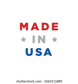Made in USA, Made in America, American Made, Made In USA, US Logo, USA Manufacture Logo, America Logo, United States, USA Label,  Clothing Tag, Vector Illustration