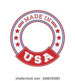 Made in USA, Made in America, American Made, Made In USA, US Logo, USA Manufacture Logo, America Logo, United States, USA Label,  Clothing Tag, Vector Illustration