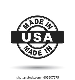 Made in USA, America black stamp. Vector illustration on white background