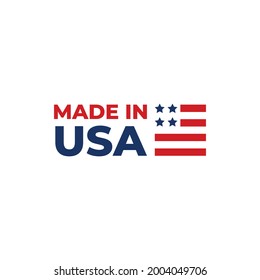 Made in USA. America Flag emblem