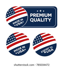 Made In USA America, Flyer, Sign And Symbol