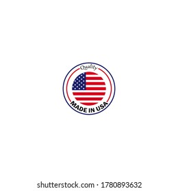 Made in USA, American flag icon logo vector template