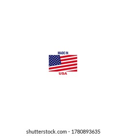 Made in USA, American flag icon logo vector template