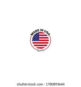 Made in USA, American flag icon logo vector template
