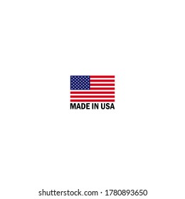 Made in USA, American flag icon logo vector template