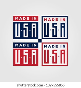 made in usa american set symbol vector illustration design