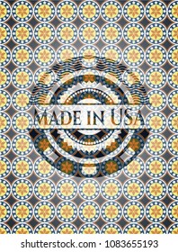  Made in USA arabesque badge. arabic decoration.