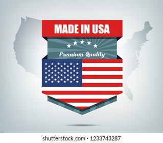 Made in USA Background Design with Map