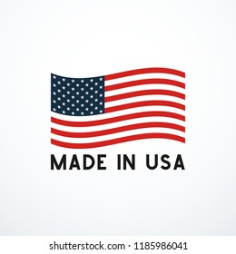 Made in USA badge with USA flag elements. Vector illustration